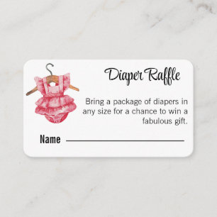 Carte D'accompagnement Aquarelle Hanging bébé fille robe de couche Raffle