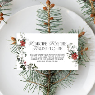 Carte D'accompagnement Aquarelle hiver Floral Bridal Recette