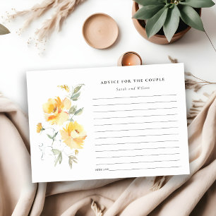 Carte D'accompagnement Aquarelle jaune Rose de fleurs Conseils pour coupl