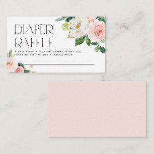 Carte D'accompagnement Aquarelle Jolie Fleurs de Jardin Raffle de couches