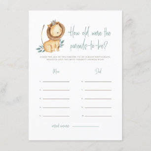 Carte D'accompagnement Aquarelle Lion Prince Quel âge avaient les parents