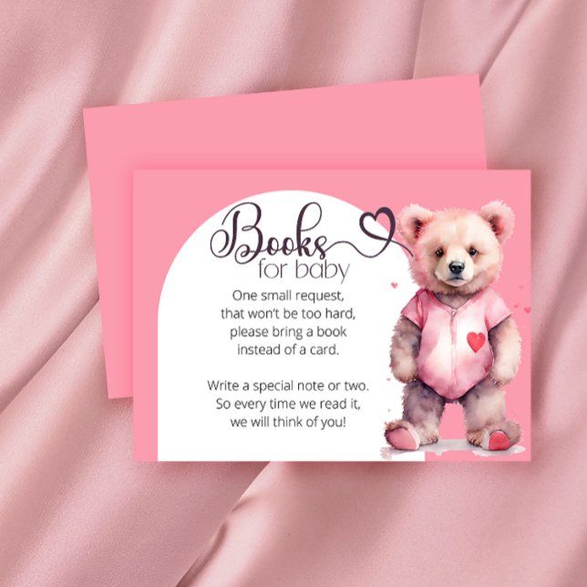 Carte D'accompagnement Aquarelle livres d'ours mignon pour bébé (Créateur téléchargé)