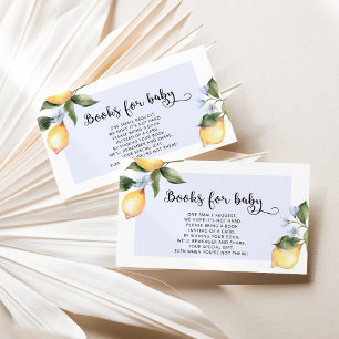 Carte D'accompagnement Aquarelle Livres en citron bleu pour bébé