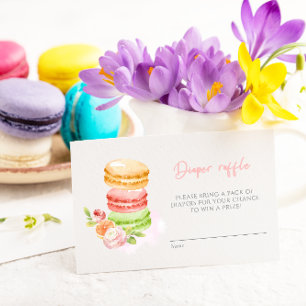 Carte D'accompagnement Aquarelle Macarons Baby shower Déchets Enc