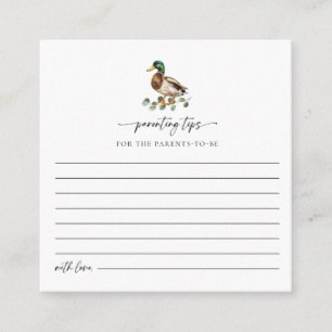 Carte D'accompagnement Aquarelle Mallard Canard Conseils parents