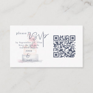 Carte D'accompagnement Aquarelle mariage illustration QR Code RSVP