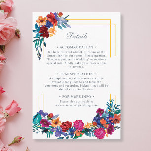 Carte D'accompagnement Aquarelle mexicaine Fiesta Floral Détails du Maria