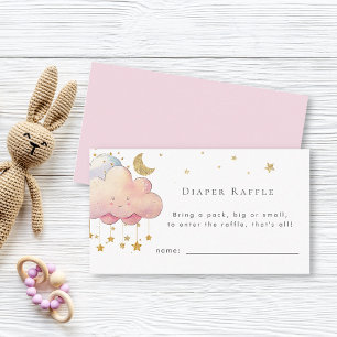 Carte D'accompagnement Aquarelle mignonne Cloud Star Baby Girl Diaper Raf