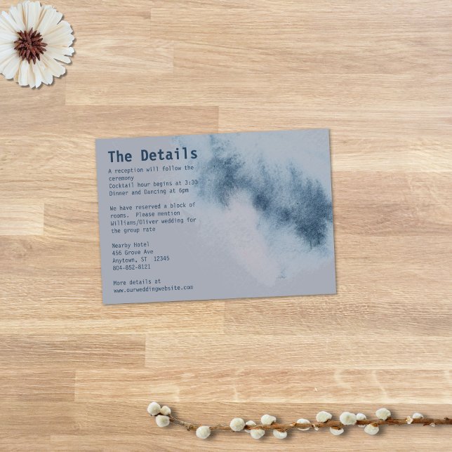 Carte D'accompagnement Aquarelle moderne Abstraite ardoise bleu gris (Créateur téléchargé)