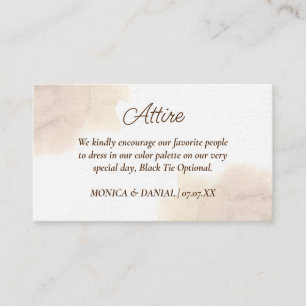 Carte D'accompagnement Aquarelle moderne Mariage invité Code vestimentair