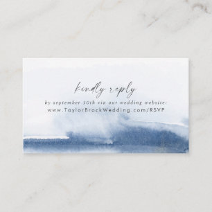Carte D'accompagnement Aquarelle moderne   Site Mariage bleu RSVP