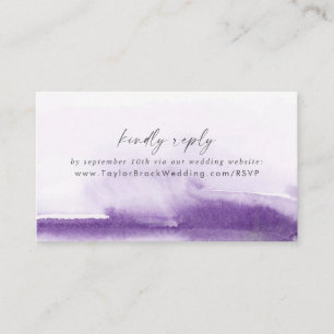 Carte D'accompagnement Aquarelle moderne   Site Mariage violet RSVP