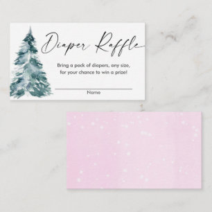 Carte D'accompagnement Aquarelle moderne tombole de noël arbre diaper