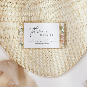 Carte D'accompagnement Aquarelle neutre Détails du Mariage Floral et Or