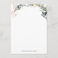 Aquarelle Olive Grosse | Papeterie personnalisée