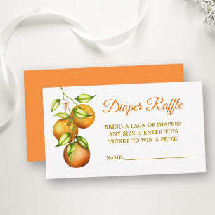 Carte D'accompagnement Aquarelle Oranges Baby shower Doré Brochure Raffin