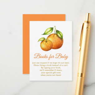 Carte D'accompagnement Aquarelle Oranges Citrus Livres Pour Baby shower