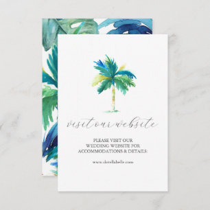 Carte D'accompagnement Aquarelle Palm Tree Mariage Site Web Insérer une c