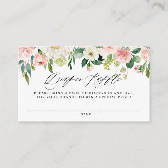 Carte D'accompagnement Aquarelle Peach Rose Floral Garland Raffin (Devant)