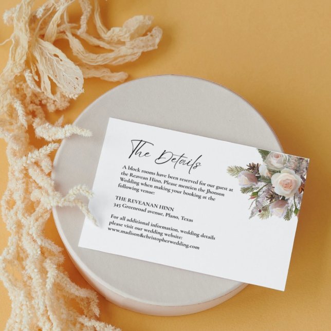 Carte D'accompagnement Aquarelle Peach roseWedding informations détails (Créateur téléchargé)