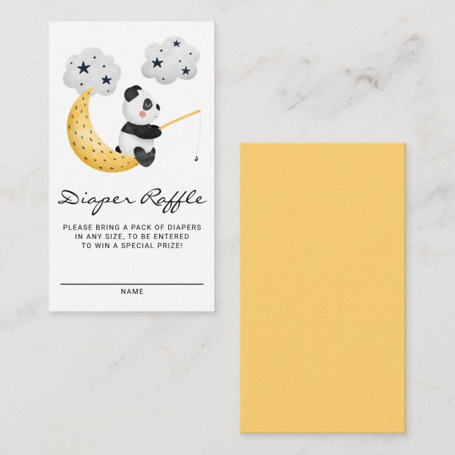 Carte D'accompagnement Aquarelle Pêche Panda Baby shower Déchets Raffin (Devant / Derrière)