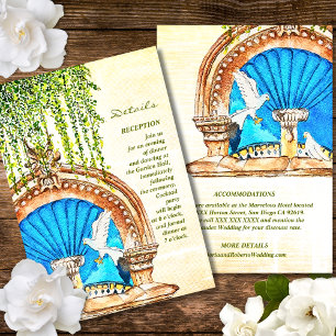 Carte D'accompagnement Aquarelle peinte à la main Détails sur le Mariage 