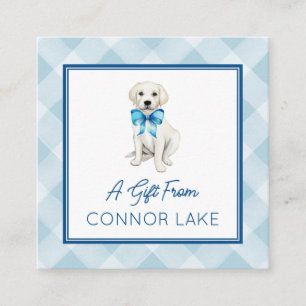 Carte D'accompagnement Aquarelle personnalisée White Lab Puppy Calling or