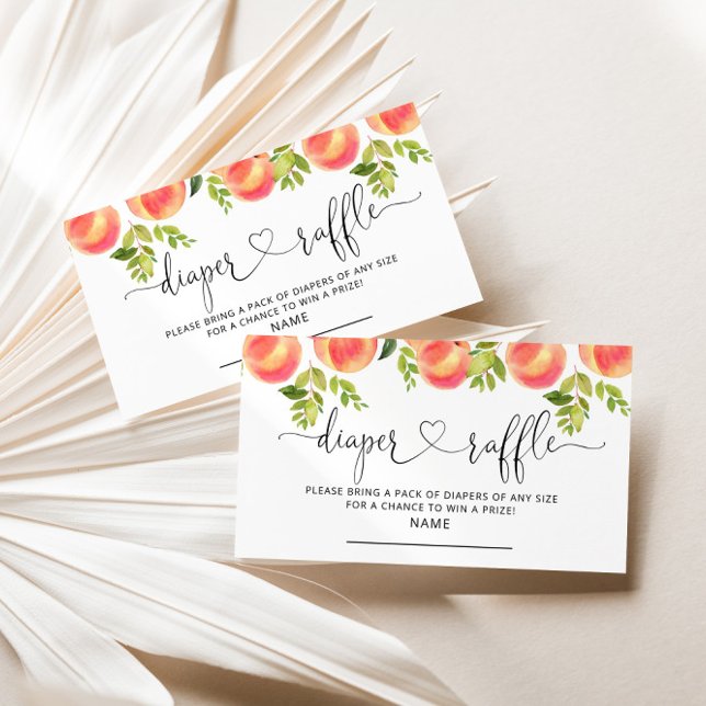 Carte D'accompagnement Aquarelle petite couche de pêche billet de tombola (Créateur téléchargé)