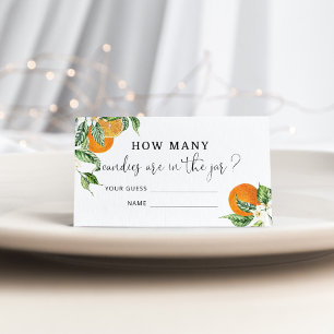 Carte D'accompagnement Aquarelle petite mignonne devinez combien de bonbo