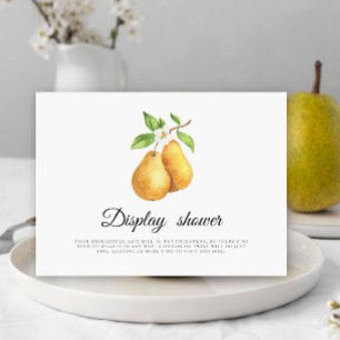 Carte D'accompagnement Aquarelle poires douche nuptiale