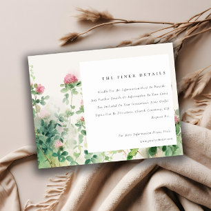 Carte D'accompagnement Aquarelle rose douce Détails du mariage dans le ja