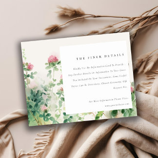 Carte D'accompagnement Aquarelle rose douce Détails du mariage dans le ja