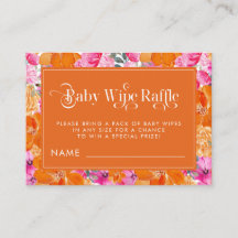 Aquarelle rose et orange Floral Baby Wipe Raffle