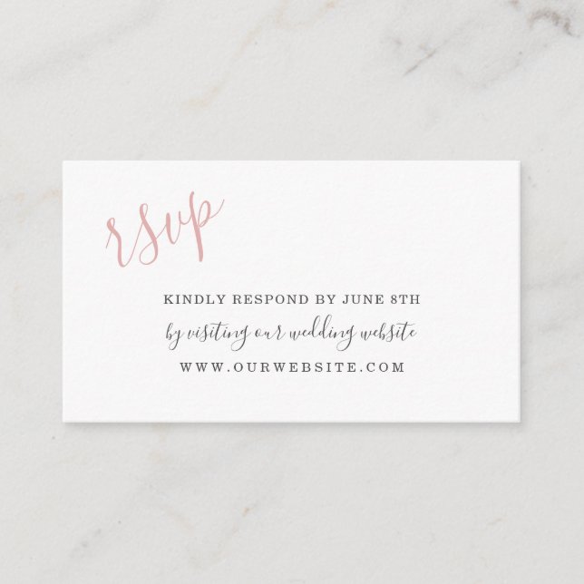 Carte D'accompagnement Aquarelle rose Mariage des pétales RSVP en ligne (Devant)