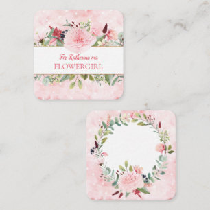 Carte D'accompagnement Aquarelle Rose Serez-Vous Ma Fille Fleur