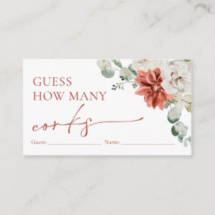 Carte D'accompagnement Aquarelle Rouge hiver Devinez combien de bouchons