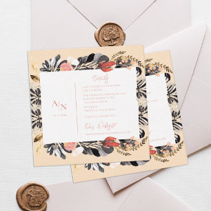 Carte D'accompagnement Aquarelle Rustique Floral Détails du Mariage Info
