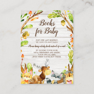 Carte D'accompagnement Aquarelle rustique Woodland Baby Book Demande