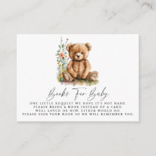 Carte D'accompagnement Aquarelle simple Baby shower d'ours en peluche