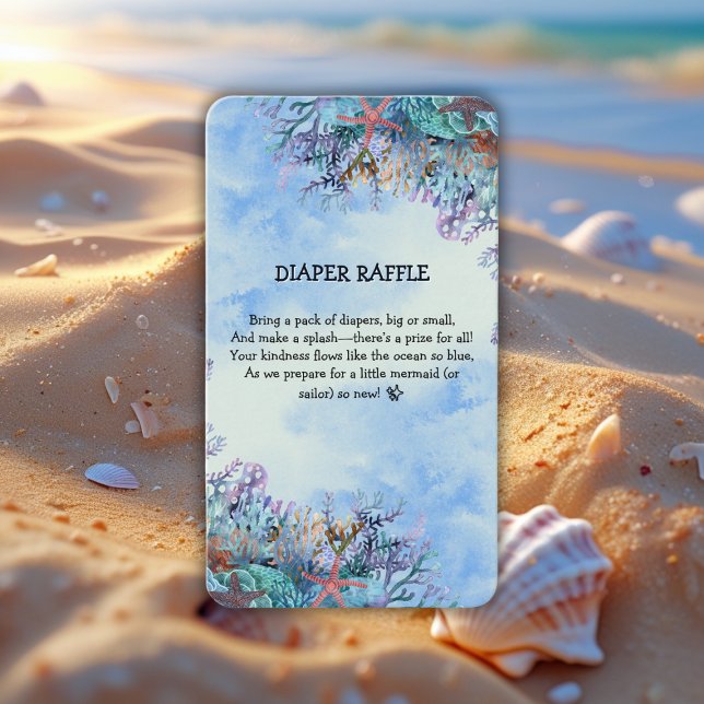 Carte D'accompagnement Aquarelle sous le Baby shower Sea Wonder (Créateur téléchargé)