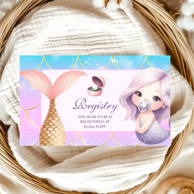 Carte D'accompagnement Aquarelle sous le Sea Little Pearl BabyRegistry (Créateur téléchargé)