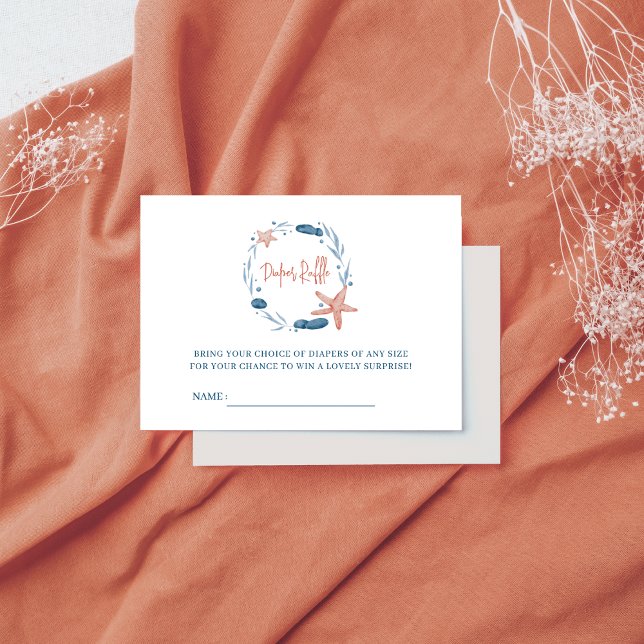 Carte D'accompagnement Aquarelle Starfish Coral Reef Déchets Raffin (Créateur téléchargé)