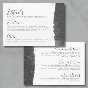 Carte D'accompagnement Aquarelle Starry Night Détails Mariage céleste