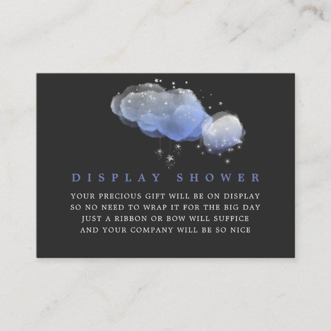 Carte D'accompagnement Aquarelle Stars Nuit Ciel Garçon Baby Affichage Do (Devant)