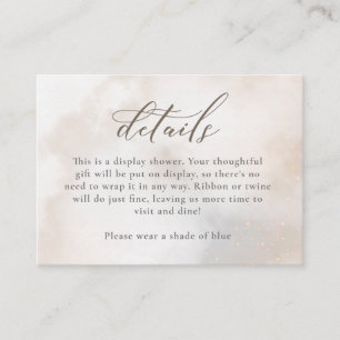 Carte D'accompagnement Aquarelle sur le nuage 9 Détails Douche