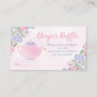 Aquarelle Teapot Baby shower Déchets Raffle Ticket