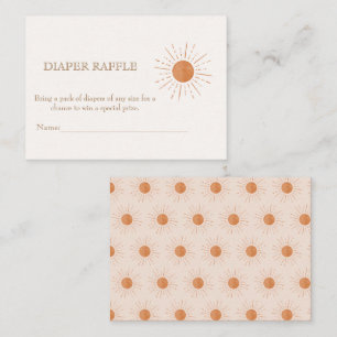 Carte D'accompagnement Aquarelle Terracota Sun Retro Diaper Raffle