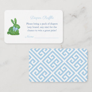 Carte D'accompagnement Aquarelle Topiary Bunny Bow Diaper Raffle Douche
