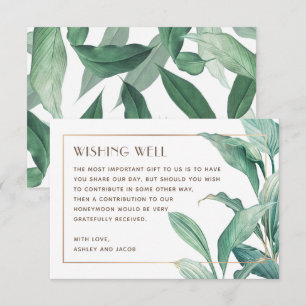 Carte D'accompagnement Aquarelle Tropical verdure mariage souhaitant bien