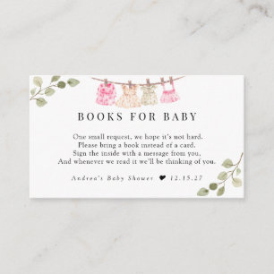 Carte D'accompagnement Aquarelle Vêtements bébé Boho Girl Books For Bab